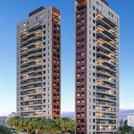 Perspectiva Ilustrada da Fachada - Apartamento em Brooklin, São Paulo