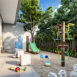 Perspectiva Ilustrada do Playground - Apartamento em Brooklin, São Paulo