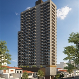 Perspectiva Ilustrada da Fachada - Apartamento em Jardim Prudência , São Paulo