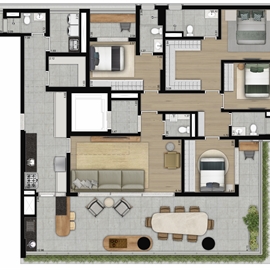 194m² | 4 Dorms. (2 suítes) - Apartamento em Moema, São Paulo