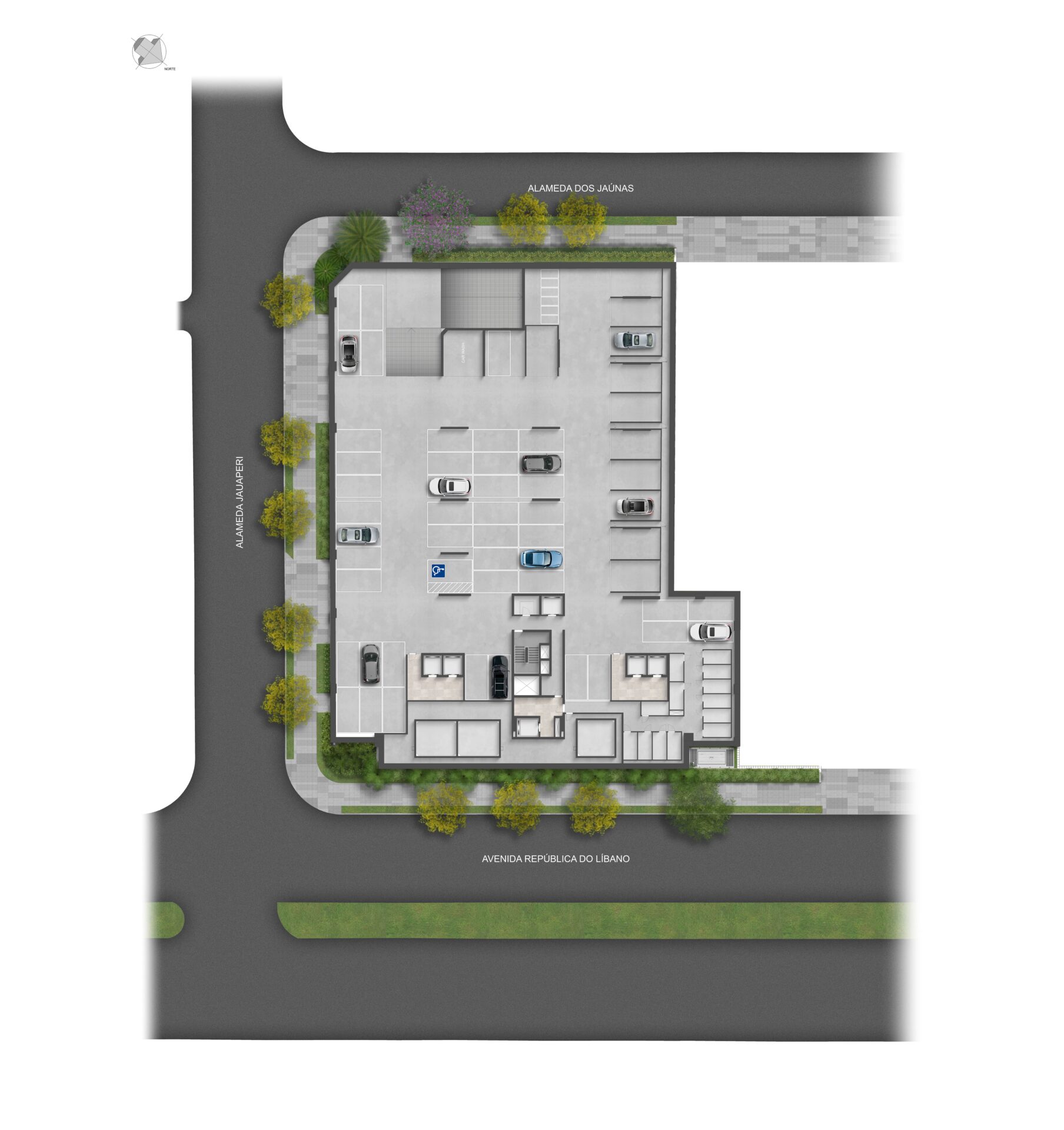 Implantação 3° Subsolo - Vagas Residenciais + Depósitos Privativos R00