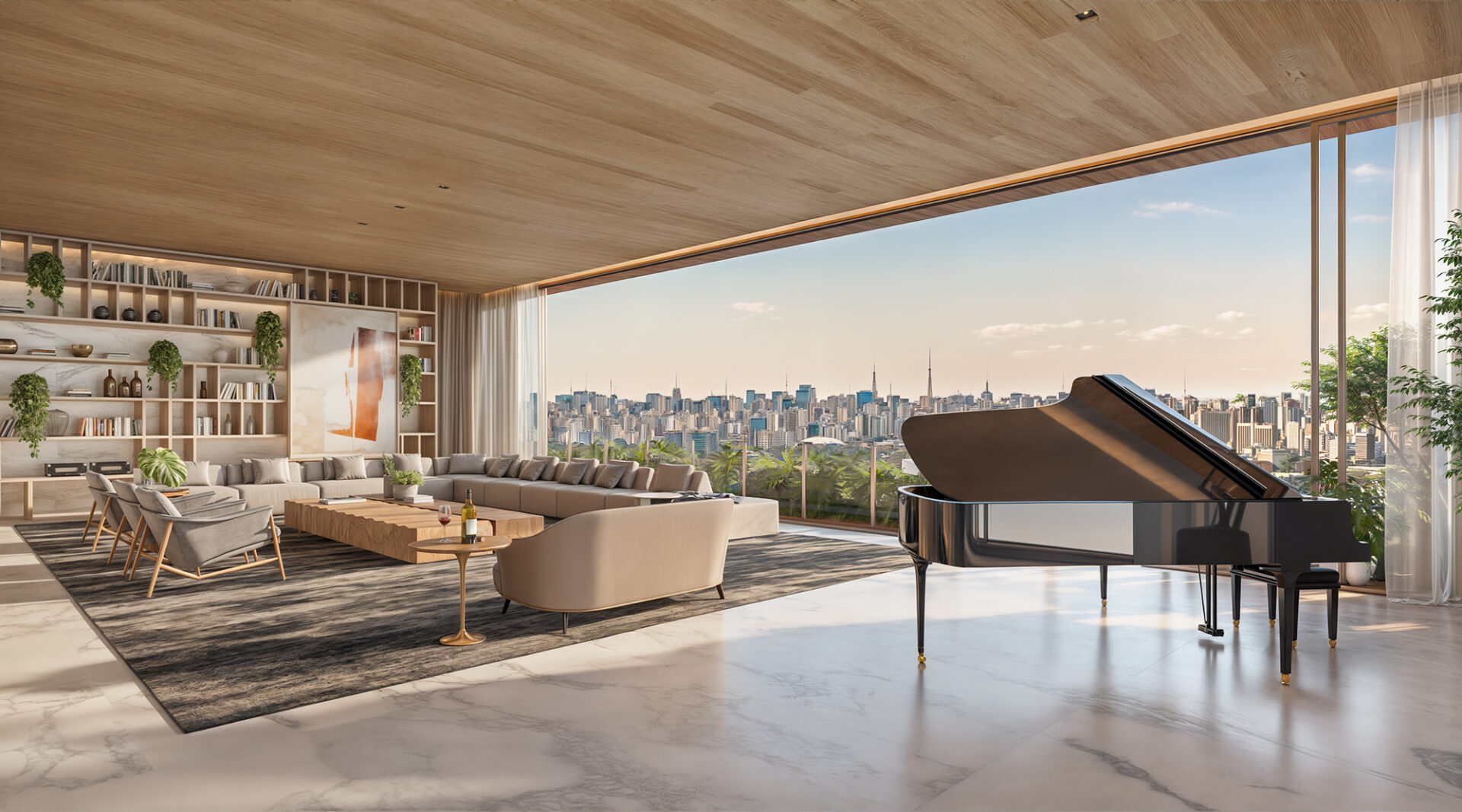 Triplex 1184m² - Living