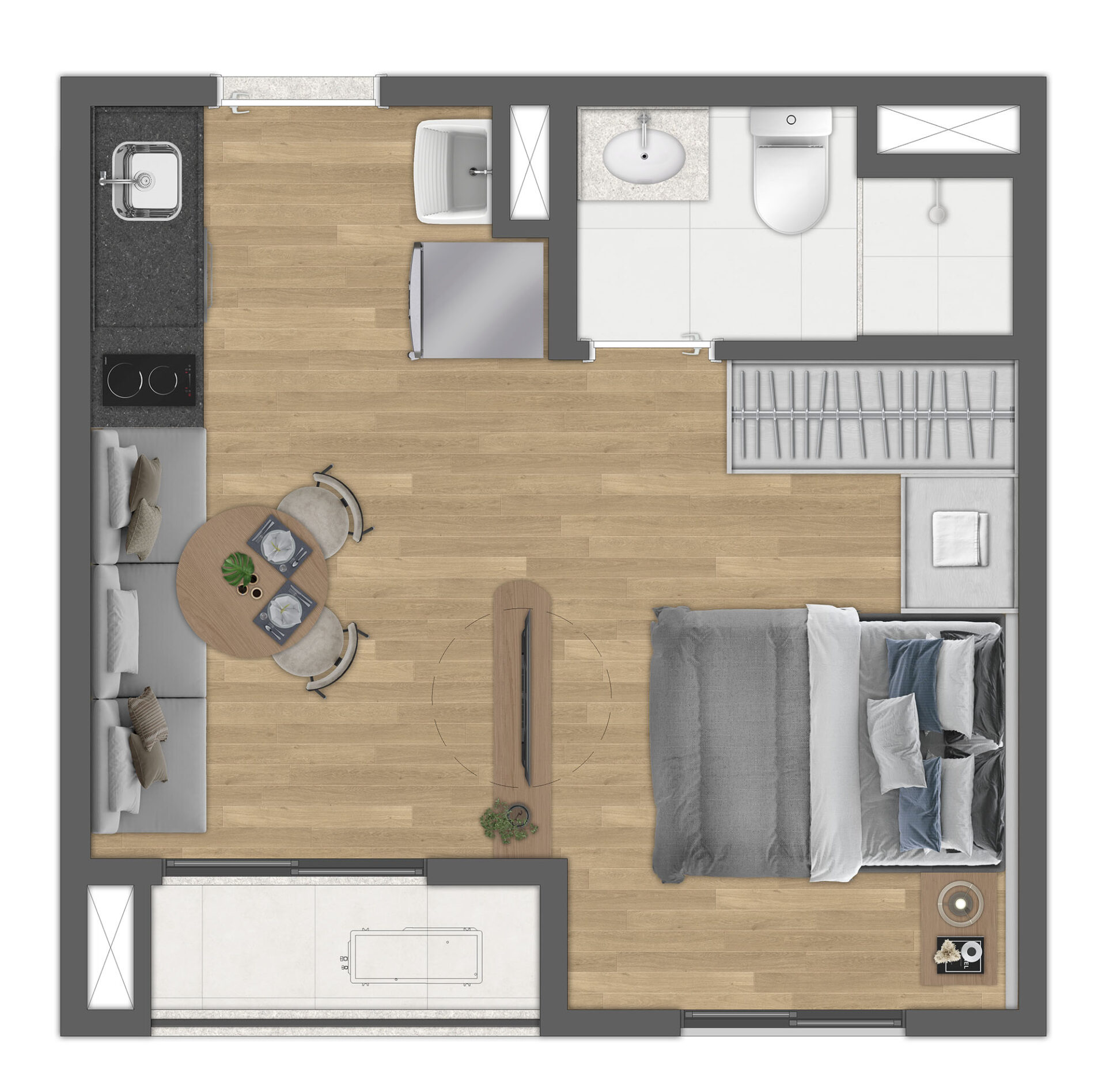 Planta Tipo B - 24m² Ampliada - R00
