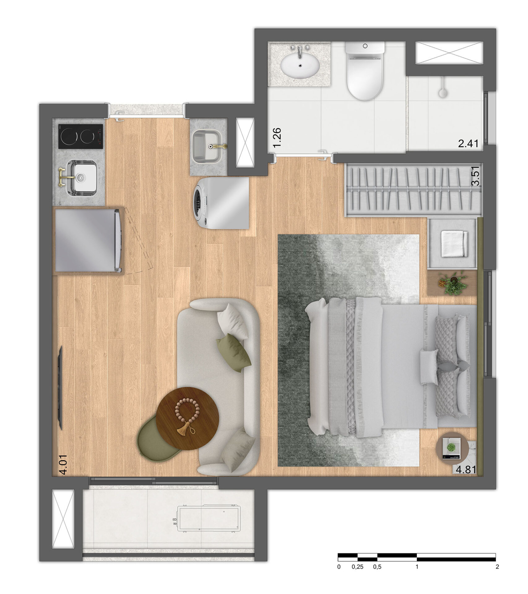 Planta Tipo C - 25m² Ampliada - R01