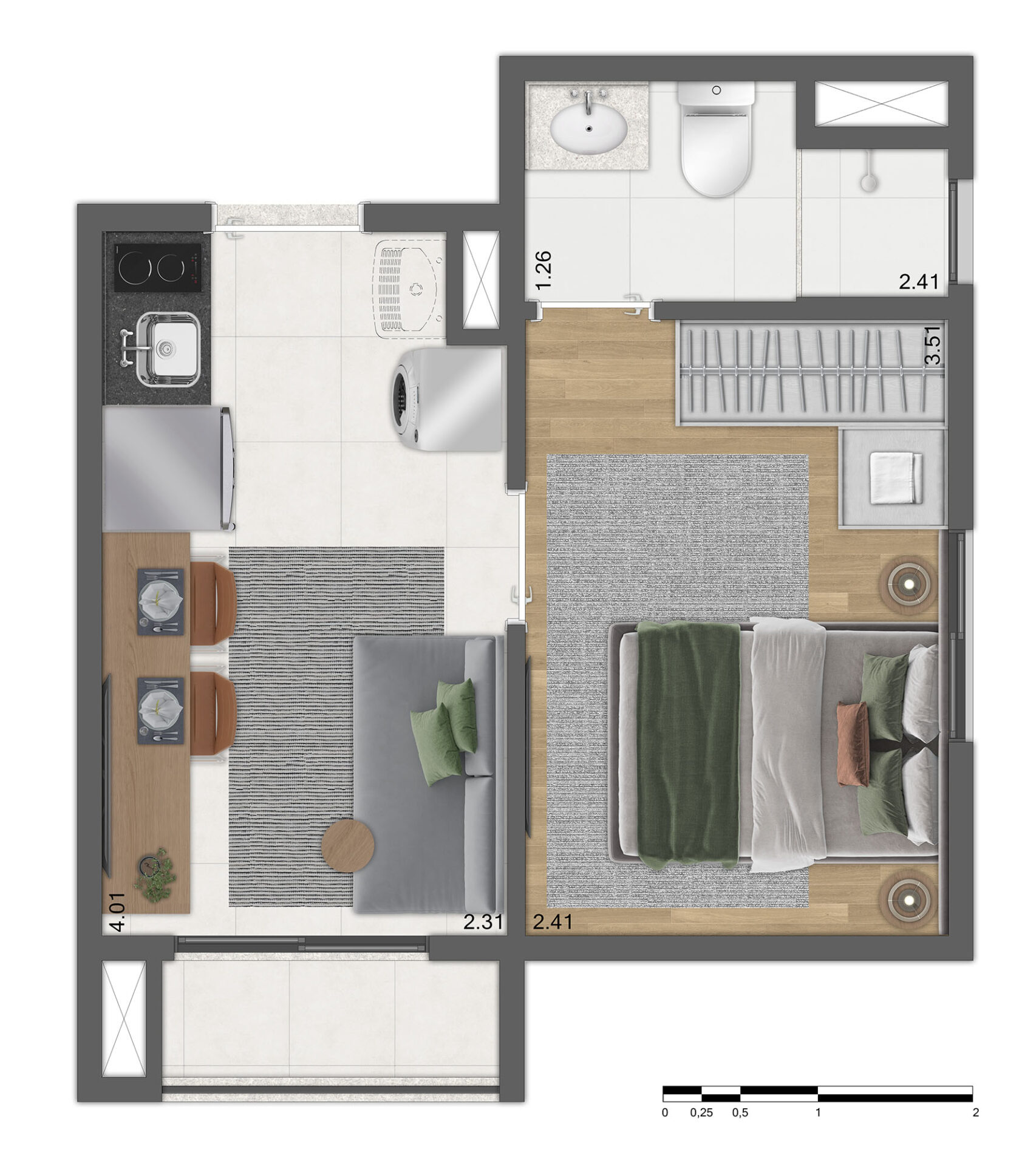 Planta Tipo C - 25m² - R01